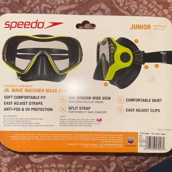 Speedo Junior Expanded View Mask - Orange and Blue & aerie aviator sunglasses - Picture 3 of 4